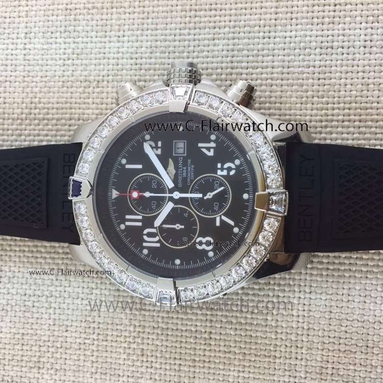 Super Avenger Diamond Watch - Breitling Rubber Strap Replica Super Avenger Diamond Watch - Breitling Rubber Strap Replica